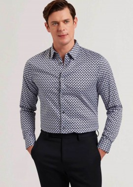 TED BAKER - Ted Baker ανδρικό πουκάμισο με all-over print Regular Fit