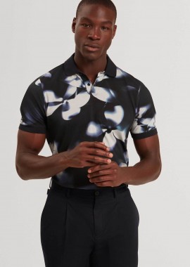 TED BAKER - Ted Baker ανδρική μπλούζα πόλο με photographic floral print Regular Fit