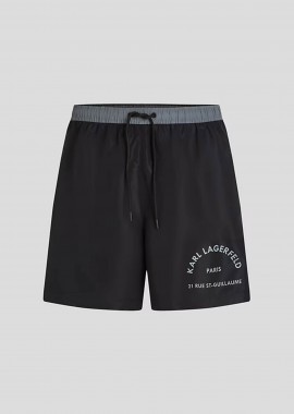 Karl Lagerfeld ανδρικό μαγιό σορτς με logo print - B1M46008 Μαύρο