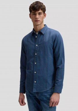 LEE - Lee® ανδρικό πουκάμισο με logo print μονόχρωμο Regular Fit - 112376544 Μπλε