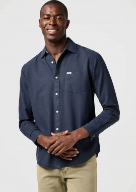WRANGLER - Wrangler® ανδρικό μονόχρωμο πουκάμισο