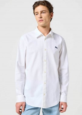 WRANGLER - Wrangler® ανδρικό πουκάμισο με κέντημα στο στήθος Regular Fit - 112350485-** Λευκό