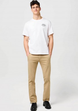 Wrangler® ανδρικό παντελόνι chino Regular Straight Fit - 112371101 Μπεζ