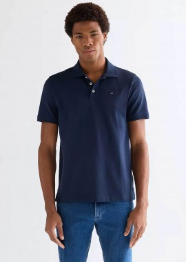 WRANGLER - Wrangler® ανδρική μπλούζα πόλο με λογότυπο Regular Fit - 112377978 Μπλε Σκούρο