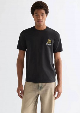 Wrangler® ανδρικό T-shirt με κέντημα Regular Fit - 112377985 Μαύρο