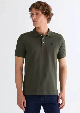 WRANGLER - Wrangler® ανδρική μπλούζα πόλο με λογότυπο Regular Fit - 112378000 Χακί