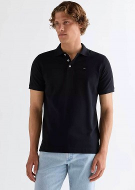 WRANGLER - Wrangler® ανδρική μπλούζα πόλο με λογότυπο Regular Fit - 112378426 Μαύρο