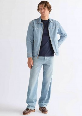 WRANGLER - Wrangler® ανδρικό τζιν παντελόνι πεντάτσεπο Loose Straight Fit - 112377842 Denim Blue Ανοιχτό