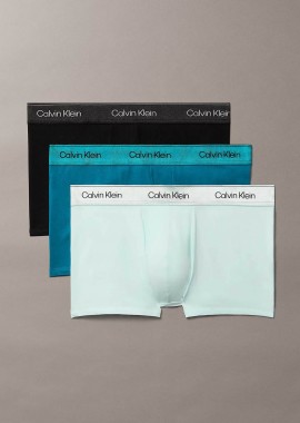 Calvin Klein σετ ανδρικά εσώρουχα trunk με λογότυπο (3 τεμάχια) - LV00NB4575 Τυρκουάζ