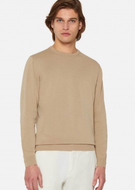 Boggi Milano ανδρικό πουλόβερ μονόχρωμο Regular Fit - BO24P027205 Μπεζ
