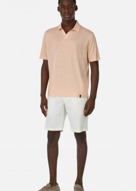 Boggi Milano ανδρική βερμούδα μονόχρωμη Regular Fit - BO25P037912 Λευκό