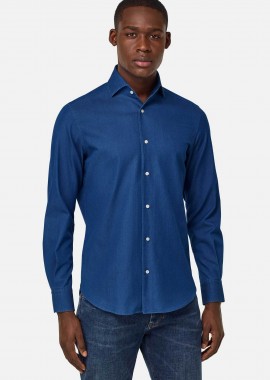 BOGGI MILANO - Boggi Milano ανδρικό denim πουκάμισο Regular Fit - BO25P063301 Denim Blue