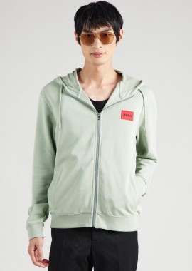Hugo Boss ανδρική ζακέτα φούτερ με κουκούλα και contrast logo patch Regular Fit 