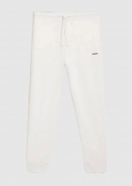 HUGO - Hugo Boss ανδρικό βαμβακερό παντελόνι φόρμας μονόχρωμο με διακριτικό λογότυπο