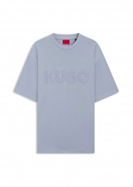 Hugo Boss ανδρικό T-shirt μονόχρωμο με λογότυπο - 50525765 Γαλάζιο