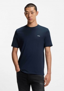 HUGO - Hugo Boss ανδρικό T-shirt μονόχρωμο με ανάγλυφο λογότυπο Regular Fit