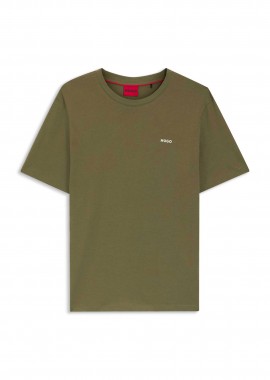 HUGO - Hugo Boss ανδρικό T-shirt μονόχρωμο με ανάγλυφο λογότυπο Regular Fit