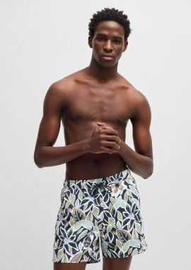 HUGO - Hugo Boss ανδρικό μαγιό με floral print και ελαστική μέση