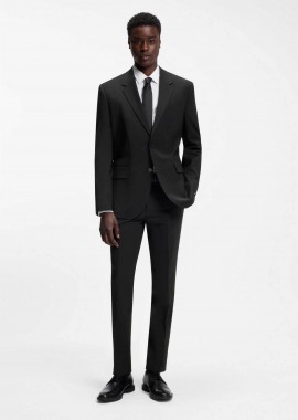 Hugo Boss ανδρικό μάλλινο παντελόνι κοστουμιού - 50540306 Μαύρο