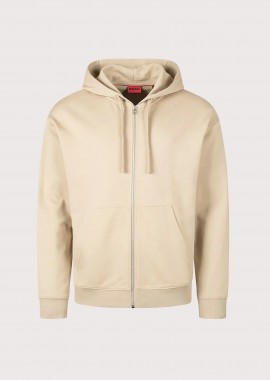 Hugo Boss ανδρική ζακέτα φούτερ με κουκούλα Relaxed Fit - 50548651 Μπεζ