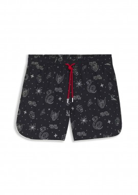 HUGO - Hugo Boss ανδρικό μαγιό με all-over print και ελαστική μέση