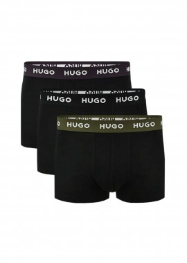 HUGO - Hugo Boss σετ ανδρικά εσώρουχα boxer με logo tape στο λάστιχο (3 τεμάχια) - 50517878 Ασπρόμαυρο