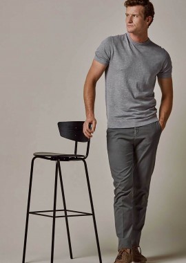 Profuomo ανδρικό chino παντελόνι μονόχρωμο Slim Fit 