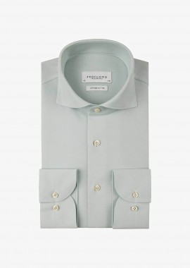 PROFUOMO - Profuomo ανδρικό πουκάμισο με ριγέ σχέδιο Japanese knitted Slim Fit - PPVH10047D Πράσινο Ανοιχτό