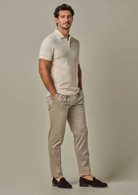 Profuomo ανδρικό chino παντελόνι Relaxed Fit - PPWQ10012E Καφέ Ανοιχτό