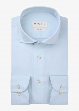 Profuomo ανδρικό πουκάμισο μονόχρωμο Slim Fit - PP2H00010B Μπλε Ανοιχτό