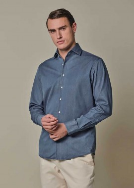 Profuomo ανδρικό denim πουκάμισο Slim Fit - PPXH10030B Μπλε