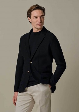 Profuomo ανδρικό σακάκι textured Regular Fit - PPXP10011A Σκούρο Μπλε