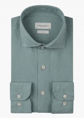 Profuomo ανδρικό λινό πουκάμισο Slim Fit - PPXH10017L Μπλε Ανοιχτό
