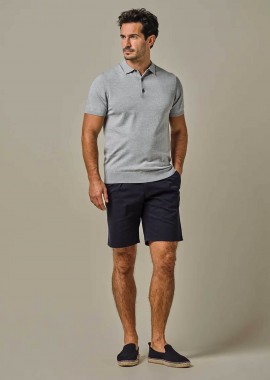 PROFUOMO - Profuomo ανδρική βερμούδα με ελαστική μέση Relaxed Fit - PPXQ10002H Σκούρο Μπλε