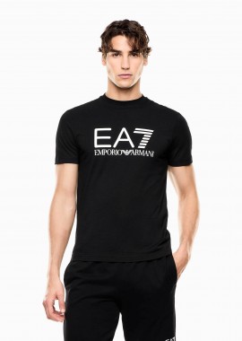 EA7 - EA7 ανδρικό T-shirt με λογότυπο Slim Fit - 7M001412AF22264 Μαύρο