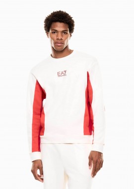 EA7 ανδρική μπλούζα φούτερ με ανάγλυφο logo Regular Fit - 7M001612AF12451 Λευκό