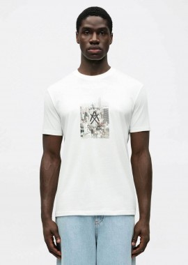 Armani Exchange ανδρικό T-shirt με graphic logo print Regular Fit - XM002214AF10356 Λευκό
