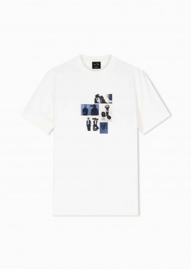 Armani Exchange ανδρικό T-shirt με graphic print Regular Fit - XM002780AF10358 Λευκό