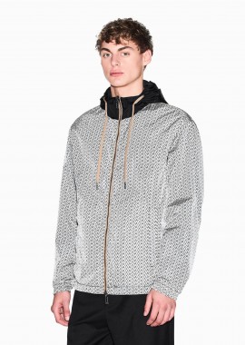 Armani Exchange ανδρικό jacket διπλής όψης με κουκούλα Regular Fit - XM001830AF18579 Ασπρόμαυρο