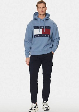 Tommy Jeans ανδρικό παντελόνι cargo Regular Fit - DM0DM20281 Μπλε Σκούρο