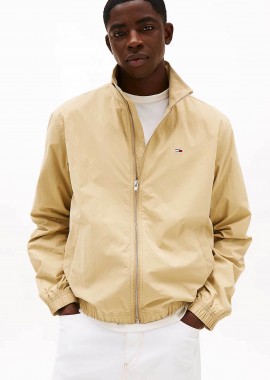 TOMMY JEANS - Tommy Jeans ανδρικό μπουφάν μονόχρωμο με κεντημένο λογότυπο Regular Fit - DM0DM20655 Μπεζ