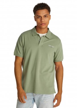 TOMMY JEANS - Tommy Jeans ανδρική μπλούζα πόλο μονόχρωμη Regular Fit - DM0DM20914 Λαδί