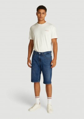 Tommy Jeans ανδρική τζιν βερμούδα - DM0DM20943 Denim Blue Σκούρο