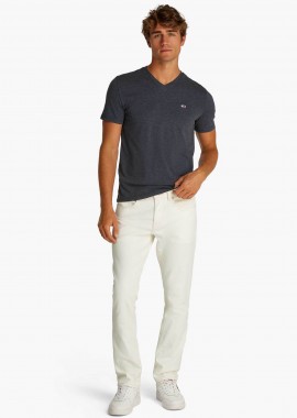 Tommy Jeans ανδρικό τζιν παντελόνι πεντάτσεπο Slim Fit ''Scanton'' - DM0DM20980 Λευκό
