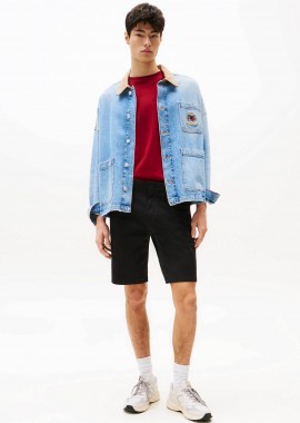 Tommy Jeans ανδρική βερμούδα chino Slim Fit - DM0DM21950 Μαύρο