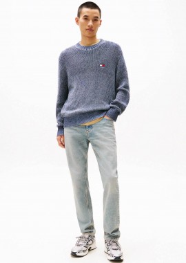 TOMMY JEANS - Tommy Jeans ανδρικό τζιν παντελόνι πεντάτσεπο Straight Fit - DM0DM21025 Denim Blue