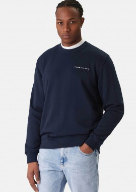 TOMMY JEANS - Tommy Jeans ανδρική μπλούζα φούτερ με logo print Regular Fit - DM0DM20249 Μπλε Σκούρο