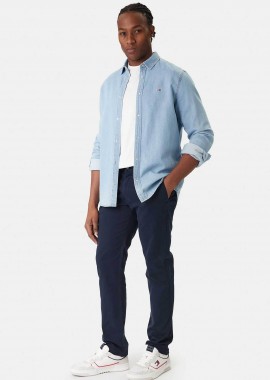 Tommy Jeans ανδρικό παντελόνι chino Regular Fit - DM0DM22404 Μπλε Σκούρο