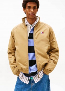 Tommy Jeans ανδρικό μπουφάν με λογότυπο Relaxed Fit - DM0DM22712 Μπεζ
