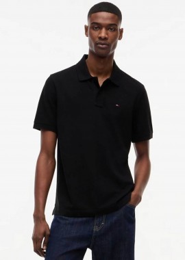 Τommy Jeans ανδρική μπλούζα πόλο μονόχρωμη Regular Fit - DM0DM22711 Μαύρο